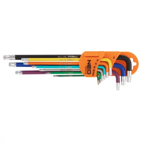 Torxkulcs készlet, t10-50, 9db, színes