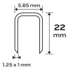 Tűzőkapocs, horganyzott 90-es tipus, pneumatikus tűzőgéphez (14-570), GA18, 22 mm, 4000 db