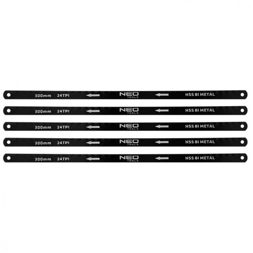 FémfűrészLAP készlet 300x12,5mm 5 db, HSS Bimetal