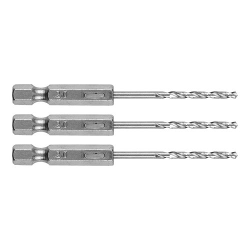 Csigafúró, 1/4" hatszög szárral, HSS DIN 338, 2mm, 3db/cs