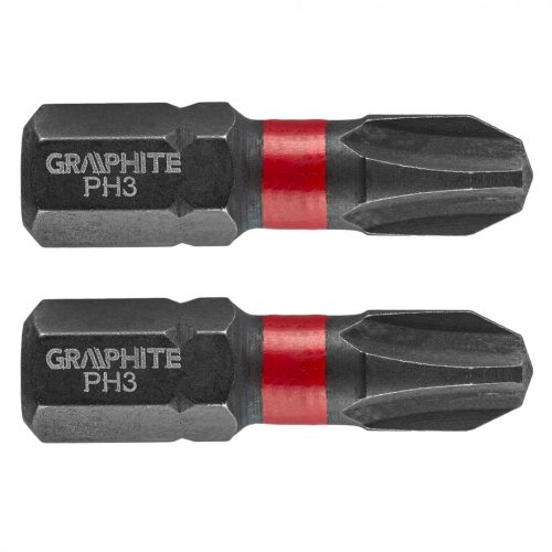 Torziós ütvecsavarozó bit PH3x25mm, 2db.