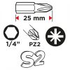 Csavarhúzó bitkészlet pz2 x 25mm, 100db