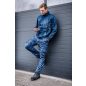 Munkanadrág tengerészkék terepmintás, Camo, Navy, 60% pamut + 40% poliészter, XS
