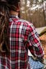 Flanel ing, piros-fekete-fehér, 100% pamut,XL