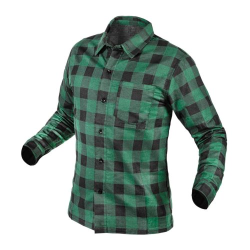 Flanel ing, zöld-fekete, 100% pamut, XL