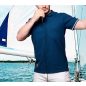Póló, galléros, kék, 100% pamut, 200g/m2,XXL