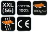 Póló, sötétkék, 100% pamut, 180g/m2, XXL