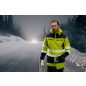 Láthatósági Munkadzseki, softshell, kapucnival, sárga,XXL