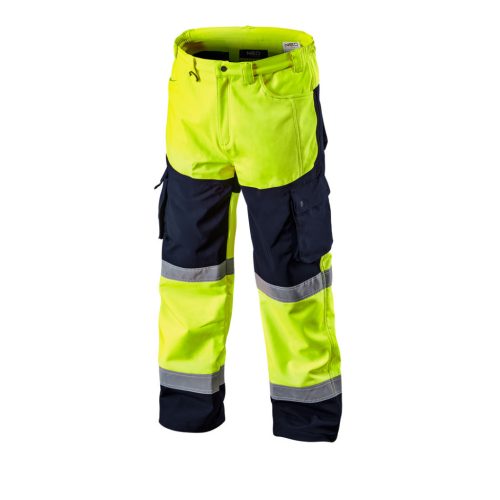 Láthatósági munkanadrág, softshell, sárga,XL