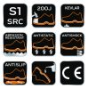 Munkacipő, S1 SRC, fémmentes, kompozit lábújvédő,, 47