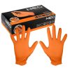 Munkakesztyű, perforált nitril, narancssárga, 50 db, XL