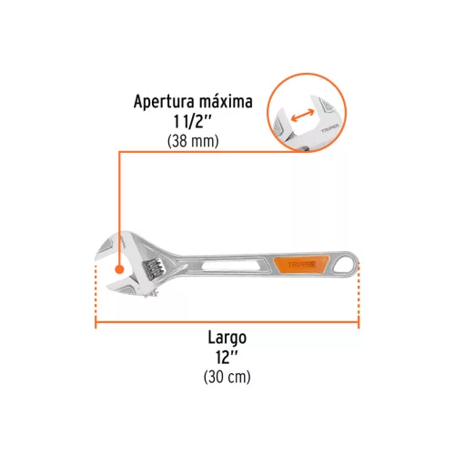 Truper állítható villáskulcs 0-38mm /PET-12X/