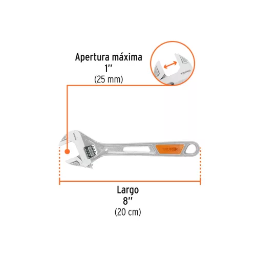 Truper állítható villáskulcs 0-25mm /PET-8X/