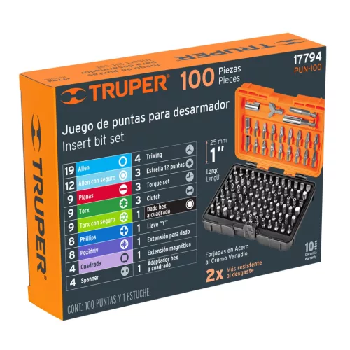 Truper bithegy készlet 100db-os /PUN-100/