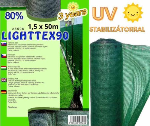 Belátásgátló Lighttex 80% Zöld 1,5 * 50m